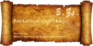 Bartalics Zsóka névjegykártya